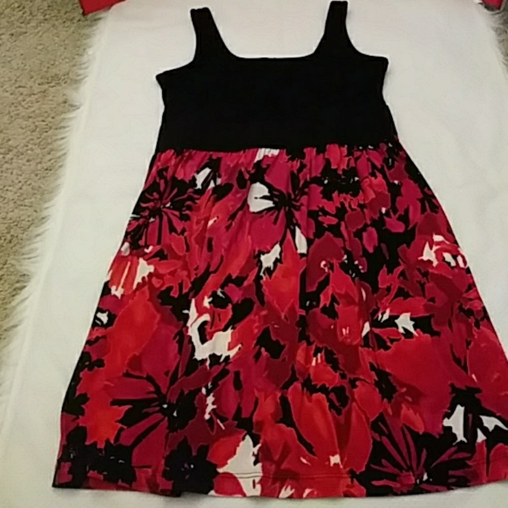 Black an red flower dress